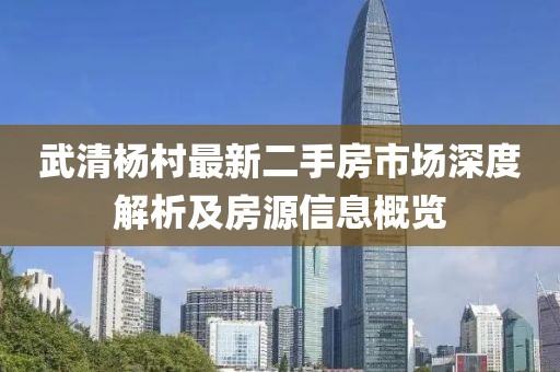 武清楊村最新二手房市場深度解析及房源信息概覽