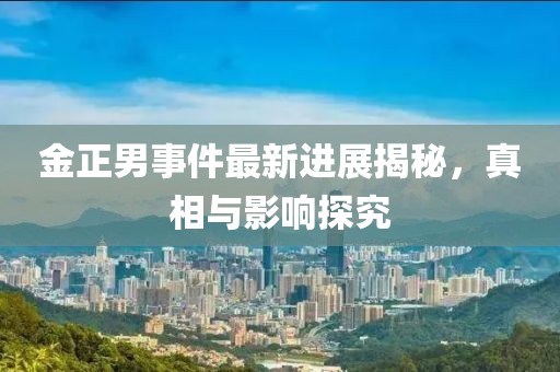 金正男事件最新進展揭秘，真相與影響探究