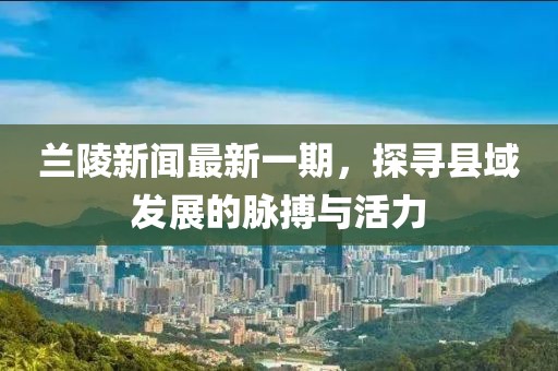蘭陵新聞最新一期，探尋縣域發(fā)展的脈搏與活力