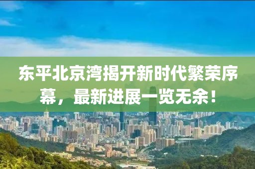 東平北京灣揭開新時(shí)代繁榮序幕，最新進(jìn)展一覽無余！