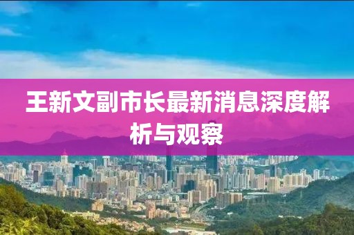 王新文副市長(zhǎng)最新消息深度解析與觀察