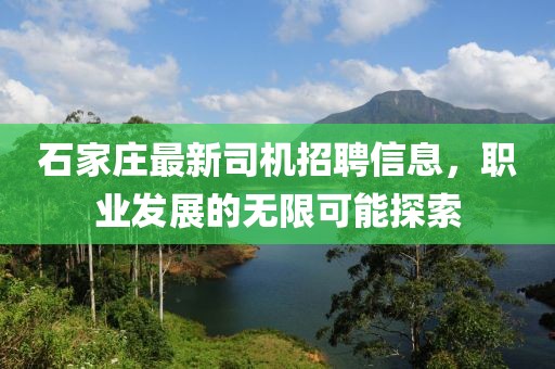 石家莊最新司機招聘信息，職業(yè)發(fā)展的無限可能探索