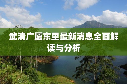 武清廣廈東里最新消息全面解讀與分析