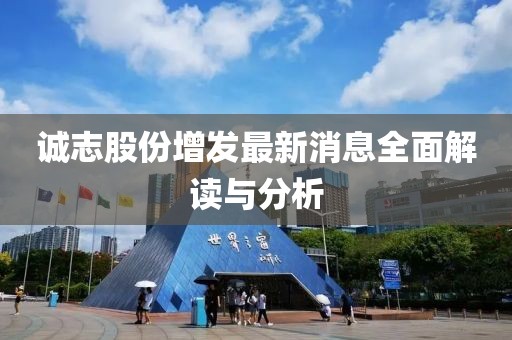 誠志股份增發(fā)最新消息全面解讀與分析