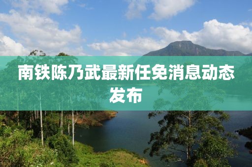 南鐵陳乃武最新任免消息動態(tài)發(fā)布