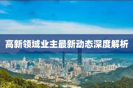 高新領(lǐng)域業(yè)主最新動態(tài)深度解析