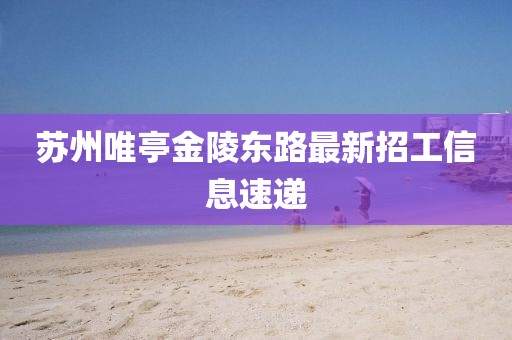 蘇州唯亭金陵?yáng)|路最新招工信息速遞