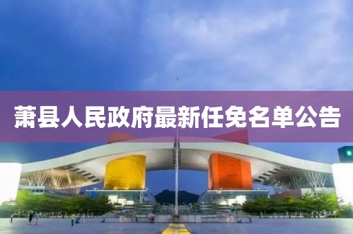 蕭縣人民政府最新任免名單公告