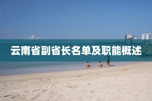 云南省副省長名單及職能概述