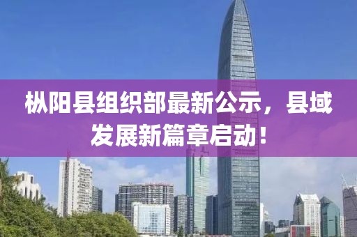 樅陽縣組織部最新公示，縣域發(fā)展新篇章啟動！