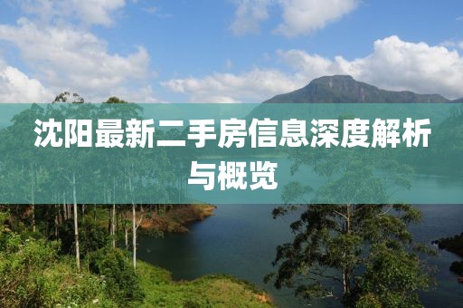 沈陽最新二手房信息深度解析與概覽
