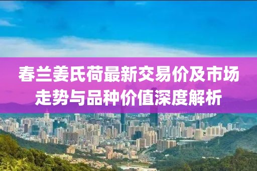 春蘭姜氏荷最新交易價及市場走勢與品種價值深度解析