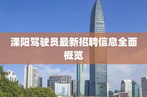 溧陽(yáng)駕駛員最新招聘信息全面概覽