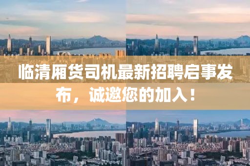 臨清廂貨司機最新招聘啟事發(fā)布，誠邀您的加入！