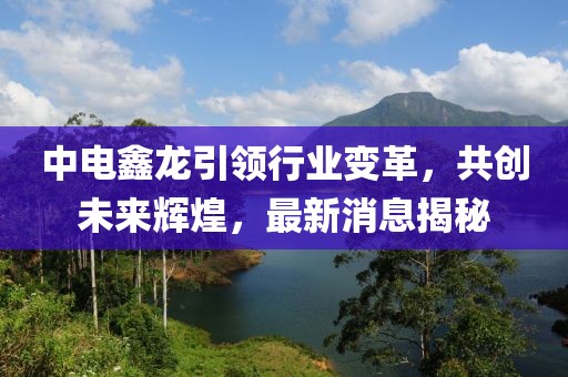 中電鑫龍引領(lǐng)行業(yè)變革，共創(chuàng)未來輝煌，最新消息揭秘