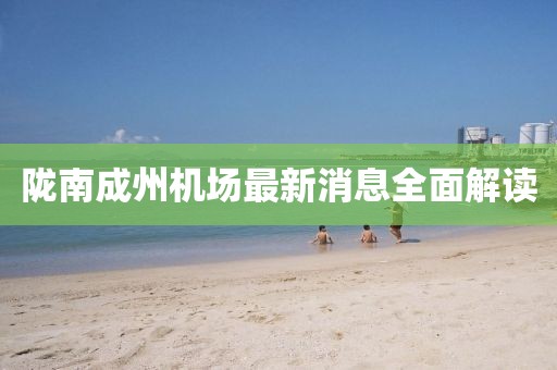 隴南成州機場最新消息全面解讀
