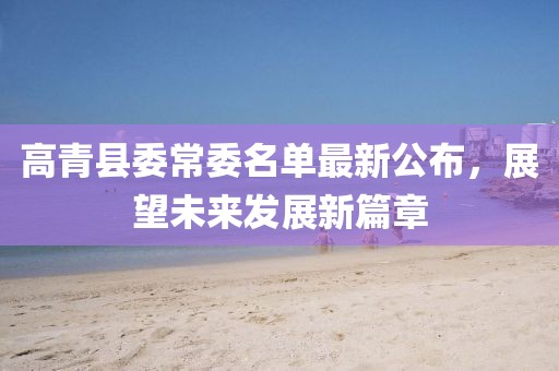 高青縣委常委名單最新公布，展望未來發(fā)展新篇章