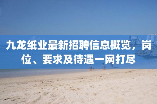 九龍紙業(yè)最新招聘信息概覽，崗位、要求及待遇一網(wǎng)打盡