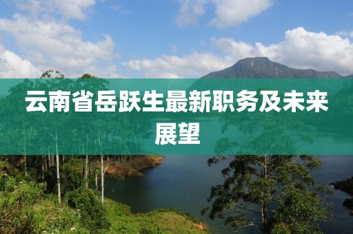 云南省岳躍生最新職務(wù)及未來展望