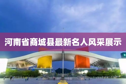 河南省商城縣最新名人風(fēng)采展示