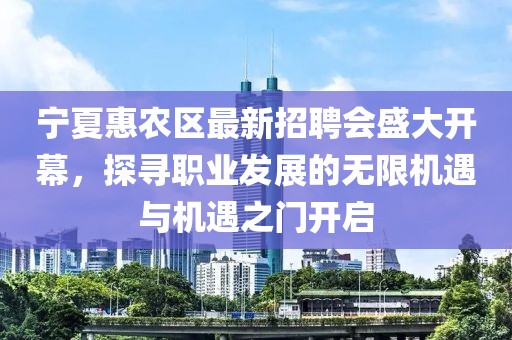寧夏惠農(nóng)區(qū)最新招聘會(huì)盛大開幕，探尋職業(yè)發(fā)展的無限機(jī)遇與機(jī)遇之門開啟