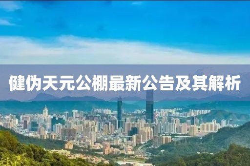 健偽天元公棚最新公告及其解析