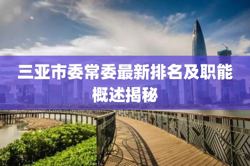 三亞市委常委最新排名及職能概述揭秘