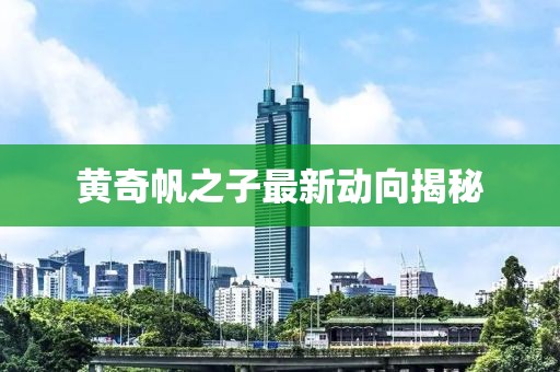黃奇帆之子最新動向揭秘