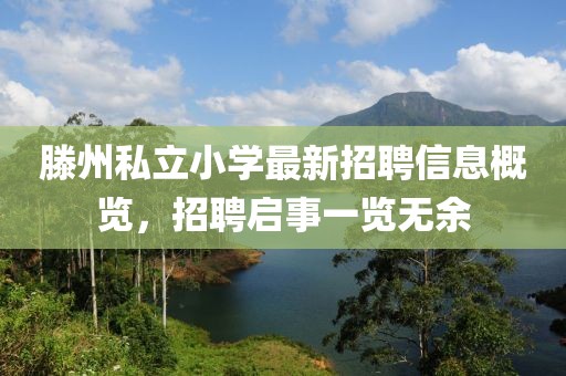 滕州私立小學(xué)最新招聘信息概覽，招聘啟事一覽無余