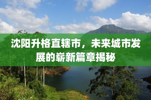 沈陽(yáng)升格直轄市，未來(lái)城市發(fā)展的嶄新篇章揭秘