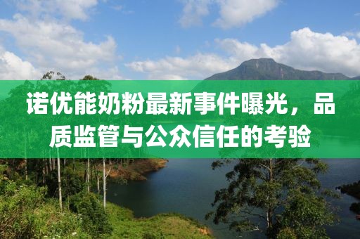 諾優(yōu)能奶粉最新事件曝光，品質(zhì)監(jiān)管與公眾信任的考驗(yàn)