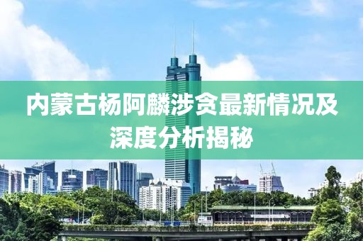 內(nèi)蒙古楊阿麟涉貪最新情況及深度分析揭秘
