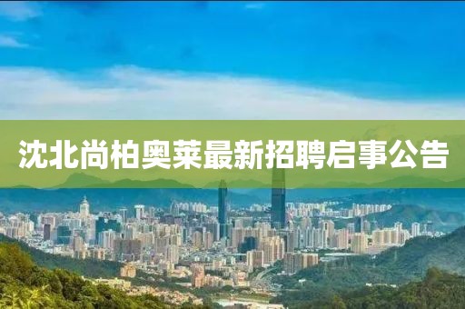 沈北尚柏奧萊最新招聘啟事公告