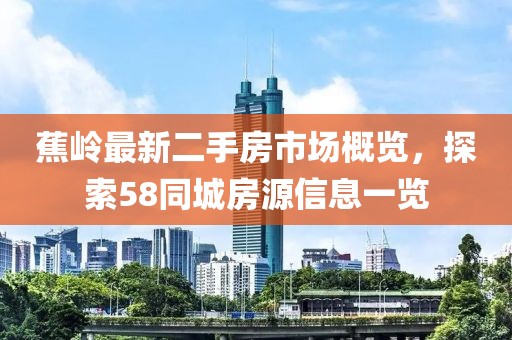 蕉嶺最新二手房市場概覽，探索58同城房源信息一覽
