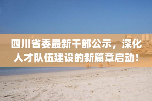 四川省委最新干部公示，深化人才隊(duì)伍建設(shè)的新篇章啟動(dòng)！