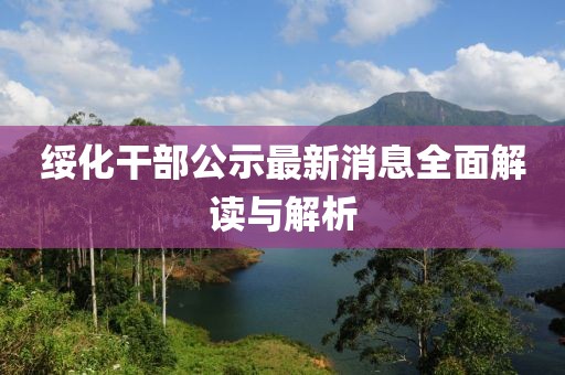 綏化干部公示最新消息全面解讀與解析