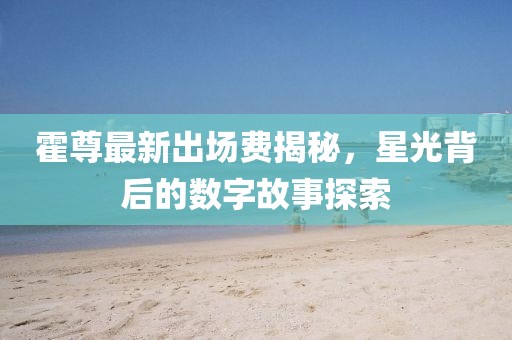 霍尊最新出場費揭秘，星光背后的數(shù)字故事探索