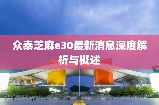 眾泰芝麻e30最新消息深度解析與概述