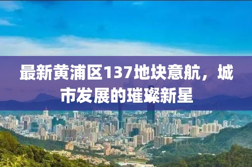 最新黃浦區(qū)137地塊意航，城市發(fā)展的璀璨新星