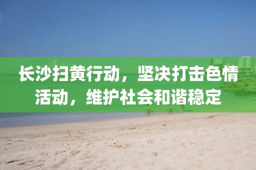 長沙掃黃行動，堅決打擊色情活動，維護社會和諧穩(wěn)定