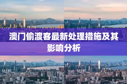 澳門(mén)偷渡客最新處理措施及其影響分析