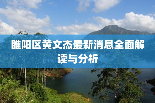 睢陽區(qū)黃文杰最新消息全面解讀與分析