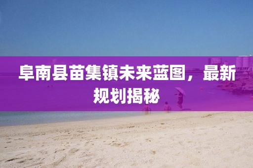 阜南縣苗集鎮(zhèn)未來(lái)藍(lán)圖，最新規(guī)劃揭秘