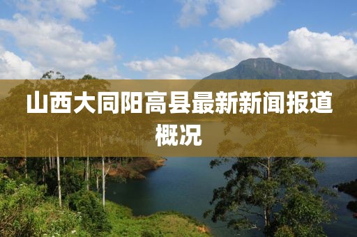 山西大同陽高縣最新新聞報(bào)道概況