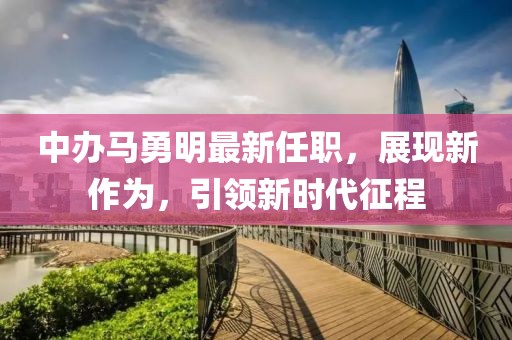 中辦馬勇明最新任職，展現(xiàn)新作為，引領(lǐng)新時(shí)代征程