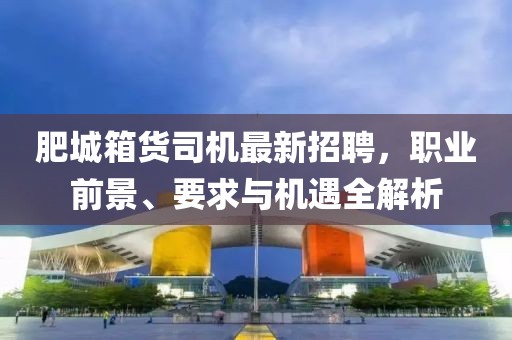 肥城箱貨司機(jī)最新招聘，職業(yè)前景、要求與機(jī)遇全解析