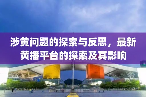 涉黃問(wèn)題的探索與反思，最新黃播平臺(tái)的探索及其影響