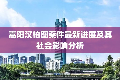 嵩陽漢柏圖案件最新進展及其社會影響分析