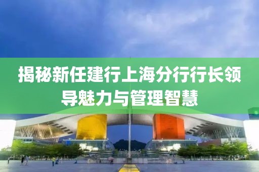 揭秘新任建行上海分行行長領導魅力與管理智慧