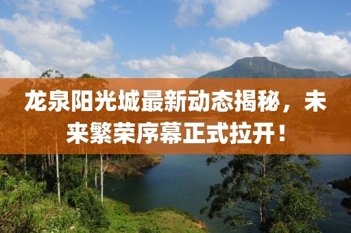 龍泉陽光城最新動(dòng)態(tài)揭秘，未來繁榮序幕正式拉開！